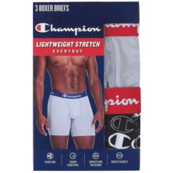 CHAMPION Men's Lightweight Stretch Boxer Brief, 3 Pack -Carhar Clothing Shop 2084150 001 alt3
