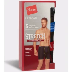 HANES Men's Ultimate Stretch Boxer Briefs, 5-Pack -Carhar Clothing Shop 2084158 001 alt4