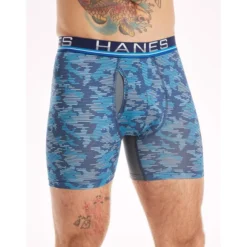 HANES SPORT Men's Total Support Pouch X-Temp Boxer Briefs, 4-Pack Extended Size -Carhar Clothing Shop 2084167 901 alt4