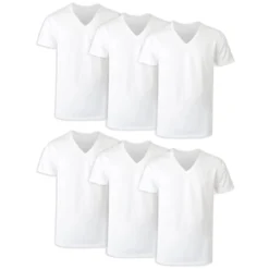 HANES Men's FreshIQ ComfortSoft V-Neck Undershirts, 6-Pack XXL