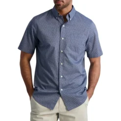 CHAPS Men's Woven Short-Sleeve Shirt