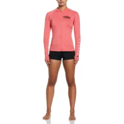 NIKE Women's Logo Zip Long-Sleeve Hydroguard -Carhar Clothing Shop 2084434 804 alt5