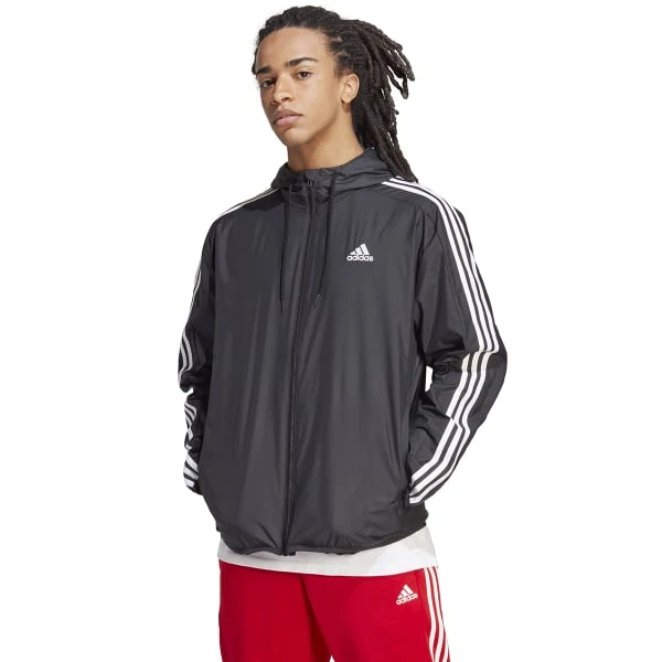 ADIDAS Men's Essentials 3-Stripes Windbreaker 2 ADIDAS Men's Essentials 3-Stripes Windbreaker - Image 2
