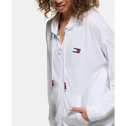 TOMMY HILFIGER Women's Long Sleeve Waffle Full-Zip Hoody -Carhar Clothing Shop 2085557 101 alt3