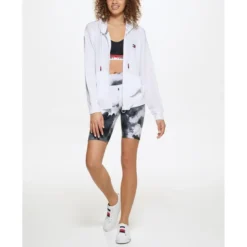 TOMMY HILFIGER Women's Long Sleeve Waffle Full-Zip Hoody -Carhar Clothing Shop 2085557 101 alt4