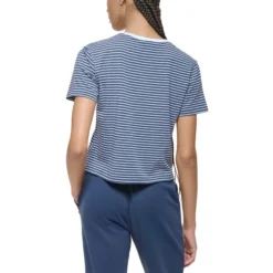 TOMMY HILFIGER Women's Cropped Short-Sleeve Crew -Carhar Clothing Shop 2085560 402 alt1