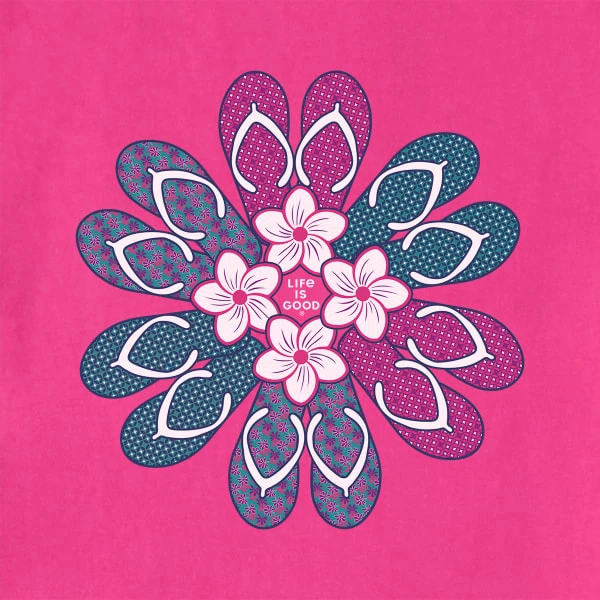 LIFE IS GOOD Women's Flip Flop Flower Short-Sleeve Crusher Vee 2 LIFE IS GOOD Women's Flip Flop Flower Short-Sleeve Crusher Vee - Image 2