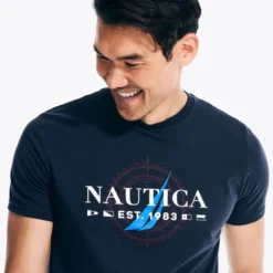 NAUTICA Men's Sustainable Short-Sleeve Logo Tee -Carhar Clothing Shop 2086134 402 alt2