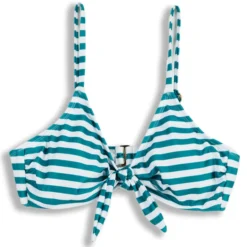 SAND CASTLE Juniors' Stripe Tie-Front Swim Top