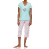RENE ROFE Women's Beach Happy Capri PJ Sleep Set, 2 Piece