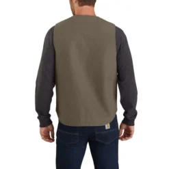 CARHARTT Men's 104394 Relaxed Fit Washed Duck Sherpa-Lined Vest -Carhar Clothing Shop 2087199 315 alt2