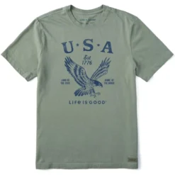 LIFE IS GOOD Men's USA 1776 Eagle Short-Sleeve Tee