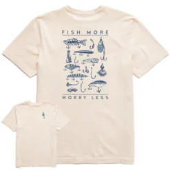 LIFE IS GOOD Men's Fish More Worry Less Short-Sleeve Tee -Carhar Clothing Shop 2087633 106 alt2