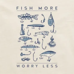 LIFE IS GOOD Men's Fish More Worry Less Short-Sleeve Tee -Carhar Clothing Shop 2087633 106 alt4