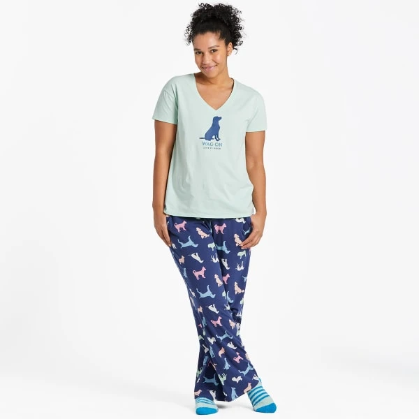 LIFE IS GOOD Women's Wag On Lab Snuggle Up Relaxed Short-Sleeve Sleep Vee 4 LIFE IS GOOD Women's Wag On Lab Snuggle Up Relaxed Short-Sleeve Sleep Vee - Image 4