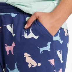 LIFE IS GOOD Women's Colorful Dogs Pattern Snuggle Up Sleep Pants -Carhar Clothing Shop 2087637 403 alt3