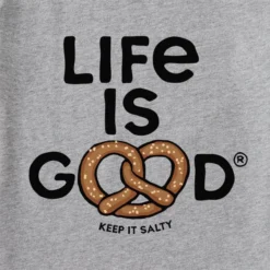 LIFE IS GOOD Women's Keep It Salty Pretzel Short-Sleeve Crusher Tee -Carhar Clothing Shop 2087655 004 alt1