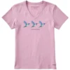 LIFE IS GOOD Women's Three Hummingbirds Crusher Vee