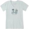 LIFE IS GOOD Women's Bike Flower Baskets Short-Sleeve Vee