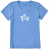 LIFE IS GOOD Women's Groovy Turtle Crusher-LITE Short-Sleeve Vee