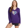 LIFE IS GOOD Women's Floral Rainbow Heart Long-Sleeve Crusher-LITE Hooded Tee