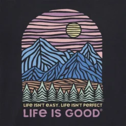 LIFE IS GOOD Women's Life Isn't Easy Long-Sleeve Crusher-LITE Tee -Carhar Clothing Shop 2087665 001 alt2