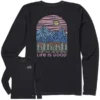 LIFE IS GOOD Women's Life Isn't Easy Long-Sleeve Crusher-LITE Tee