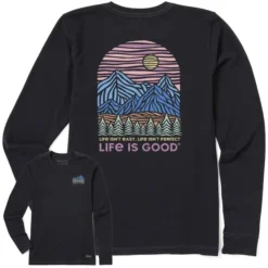 LIFE IS GOOD Women's Life Isn't Easy Long-Sleeve Crusher-LITE Tee