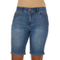 D JEANS Juniors' Total Solution Tummy Recycled Bermuda Shorts