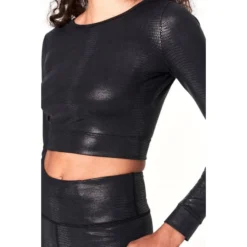 YOGAWORKS Women's Holly Long-Sleeve Top W/ V Back -Carhar Clothing Shop 2088401 001 alt4