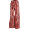 ANGIE Juniors' Floral Print Tie Waist Wide Leg Pants