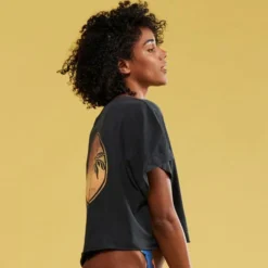 ROXY JUNIORS' Twin Palms Drop Shoulder Short-Sleeve Tee -Carhar Clothing Shop 2089411 003 alt2