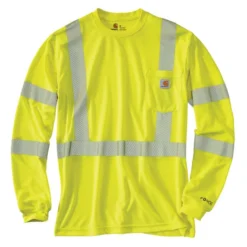 CARHARTT Men's 100496 High-Vis Force Relaxed Fit Lightweight Long-Sleeve Class 3 Pocket Tee, Extended Sizes