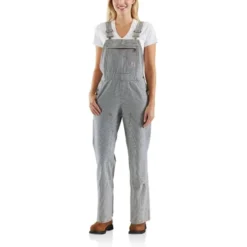 CARHARTT Women's 103042 Relaxed Fit Denim Railroad Stripe Bib Overall -Carhar Clothing Shop 2089821 476 alt2