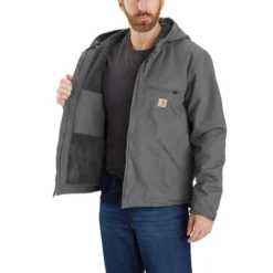 CARHARTT Men's 104392 Relaxed Fit Washed Duck Sherpa-Lined Jacket, Extended Sizes -Carhar Clothing Shop 2089866 048 alt4