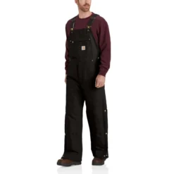 CARHARTT Men's 104393 Loose Fit Firm Duck Insulated Bib Overalls, Extended Sizes -Carhar Clothing Shop 2089867 074 alt2