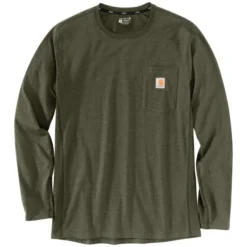 CARHARTT Men's 104617 Force Relaxed Fit Midweight Long-Sleeve Pocket Tee, Extended Sizes