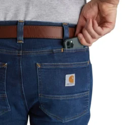 CARHARTT Men's 104945 Force Straight Fit Low Rise 5-Pocket Tapered Jeans -Carhar Clothing Shop 2089894 438 alt4