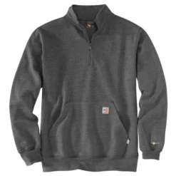 CARHARTT Men's 105028 Flame Resistant Force Loose Fit Midweight Quarter-Zip Sweatshirt, Extended Sizes