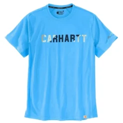 CARHARTT Men's 105203 Force Relaxed Fit Midweight Short-Sleeve Block Logo Graphic Tee