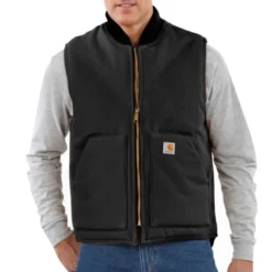 CARHARTT Men's V01 Relaxed Fit Firm Duck Insulated Rib Collar Vest, Extended Sizes -Carhar Clothing Shop 2090003 074 alt2